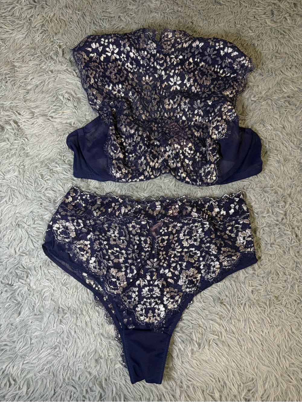 NWT Victoria Secret Dream Angels Unlined Demi bra & High Waist Cheeky Panty Set